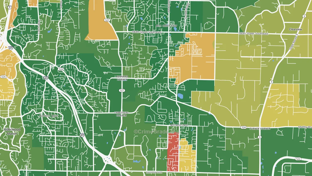 North Creek, Bothell, WA Map of Assault Rates