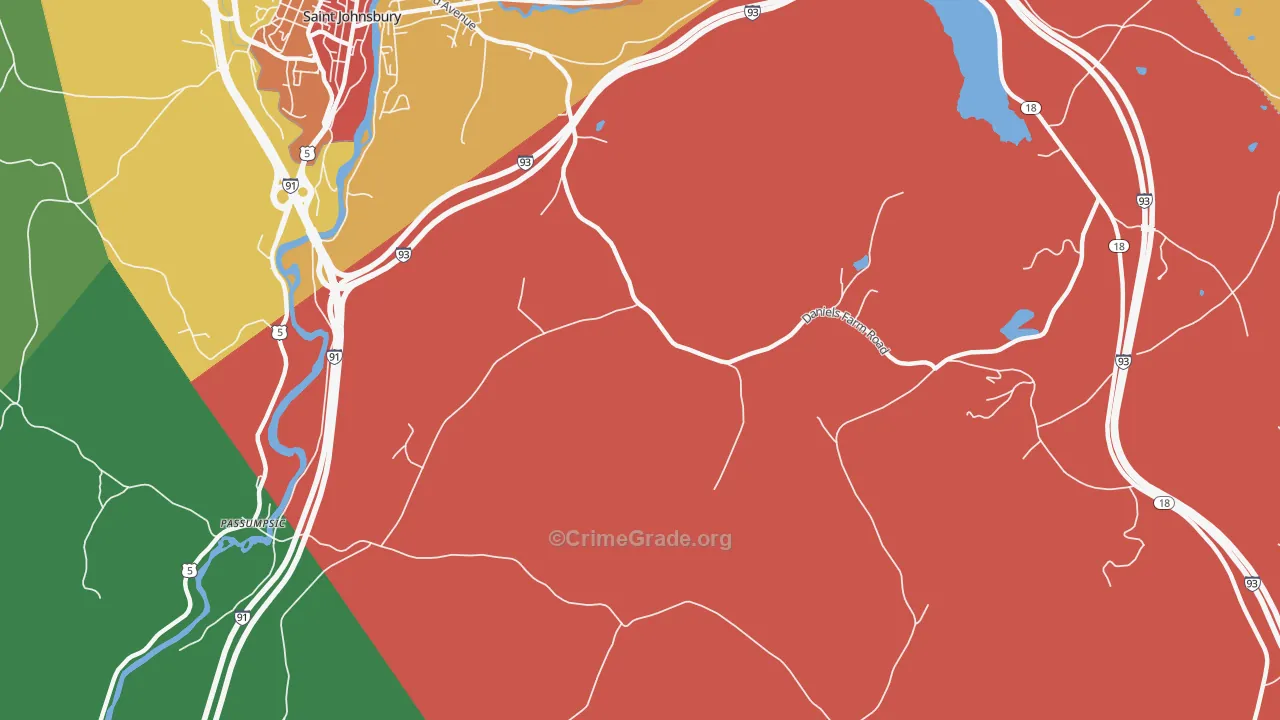 North Danville, VT Map of Assault Rates