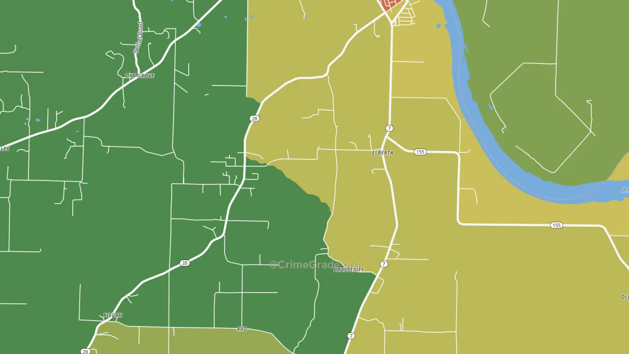 North Dardanelle, AR Map of Assault Rates