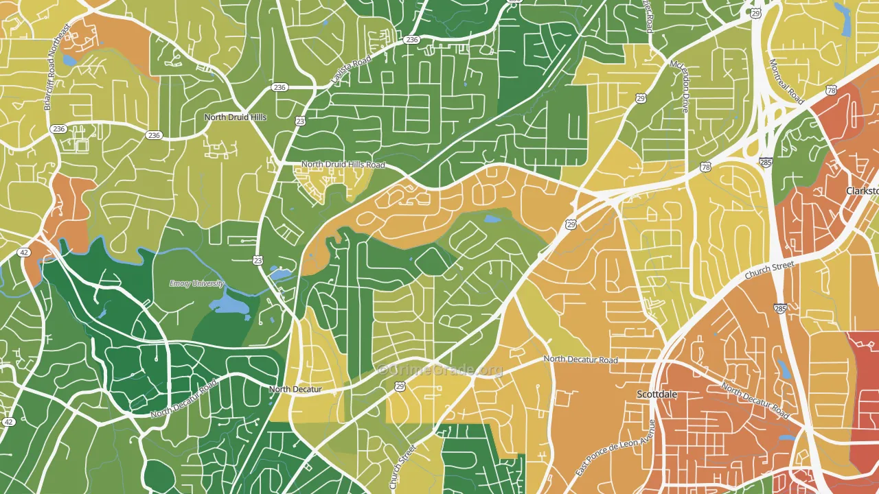 North Decatur, GA Map of Assault Rates