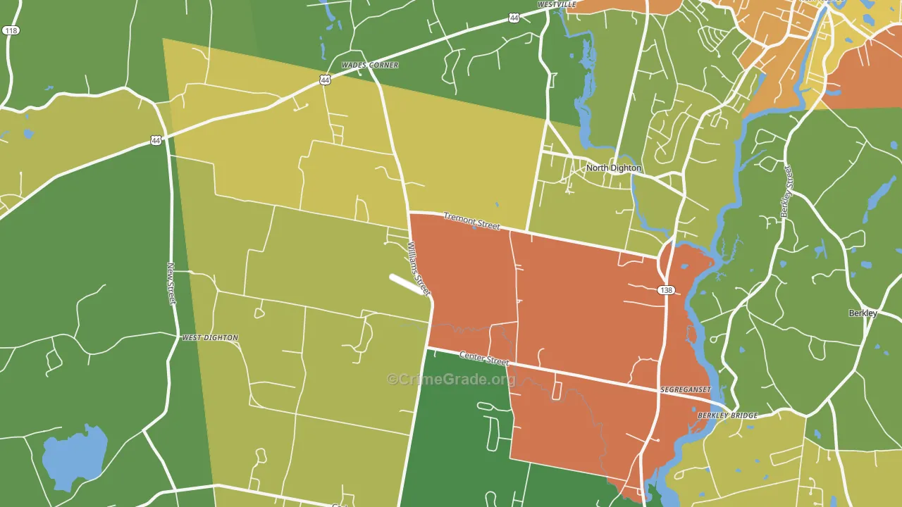 North Dighton, MA Map of Assault Rates