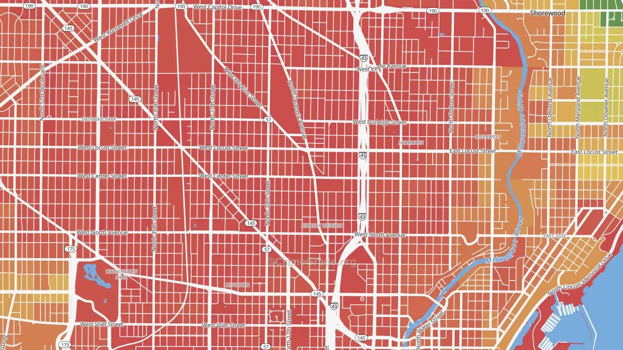 North Division, Milwaukee, WI Map of Assault Rates
