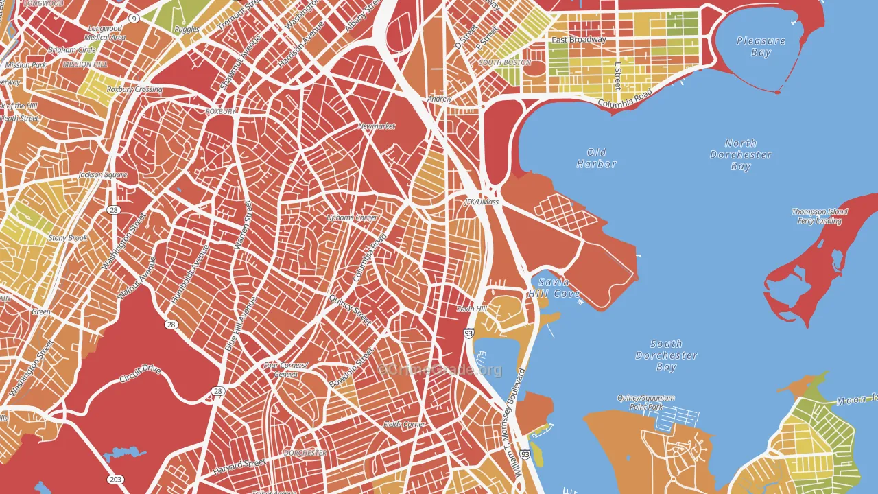 North Dorchester, Boston, MA Map of Assault Rates