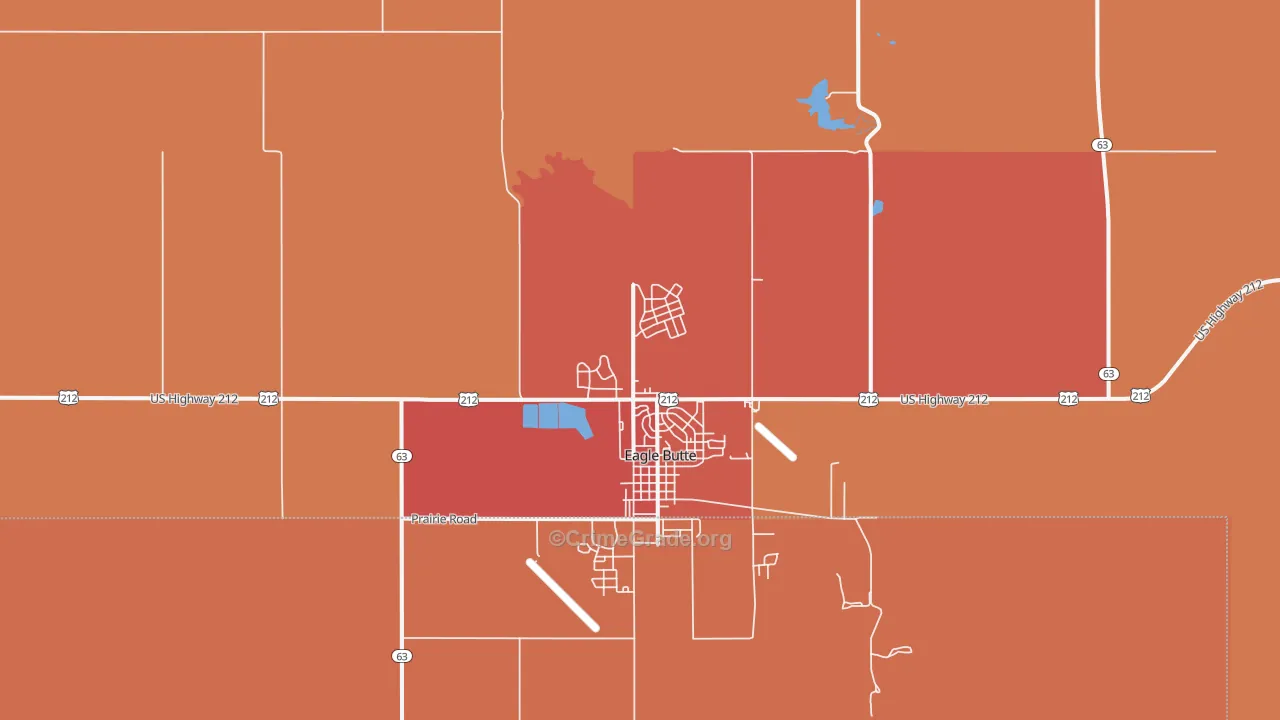 North Eagle Butte, SD Map of Assault Rates