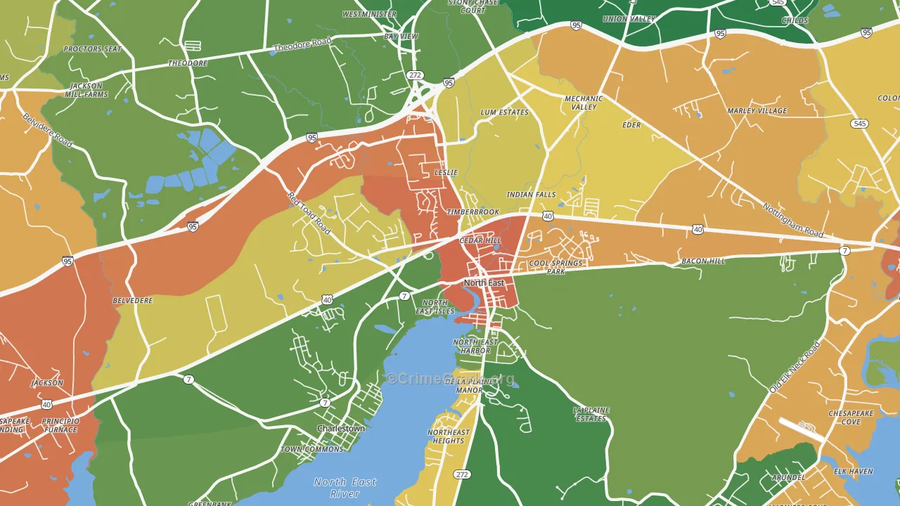 North East, MD Map of Assault Rates