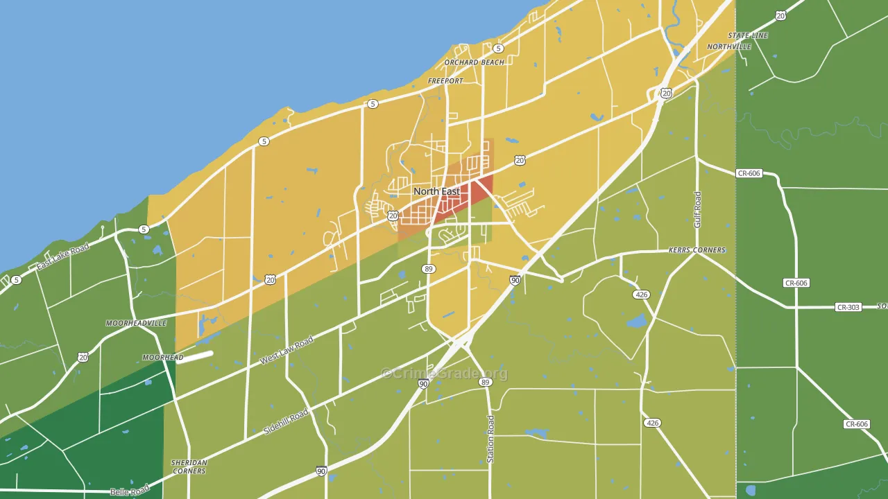 North East, PA Map of Assault Rates