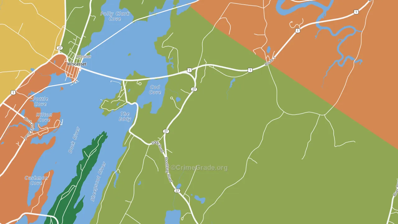 North Edgecomb, ME Map of Assault Rates