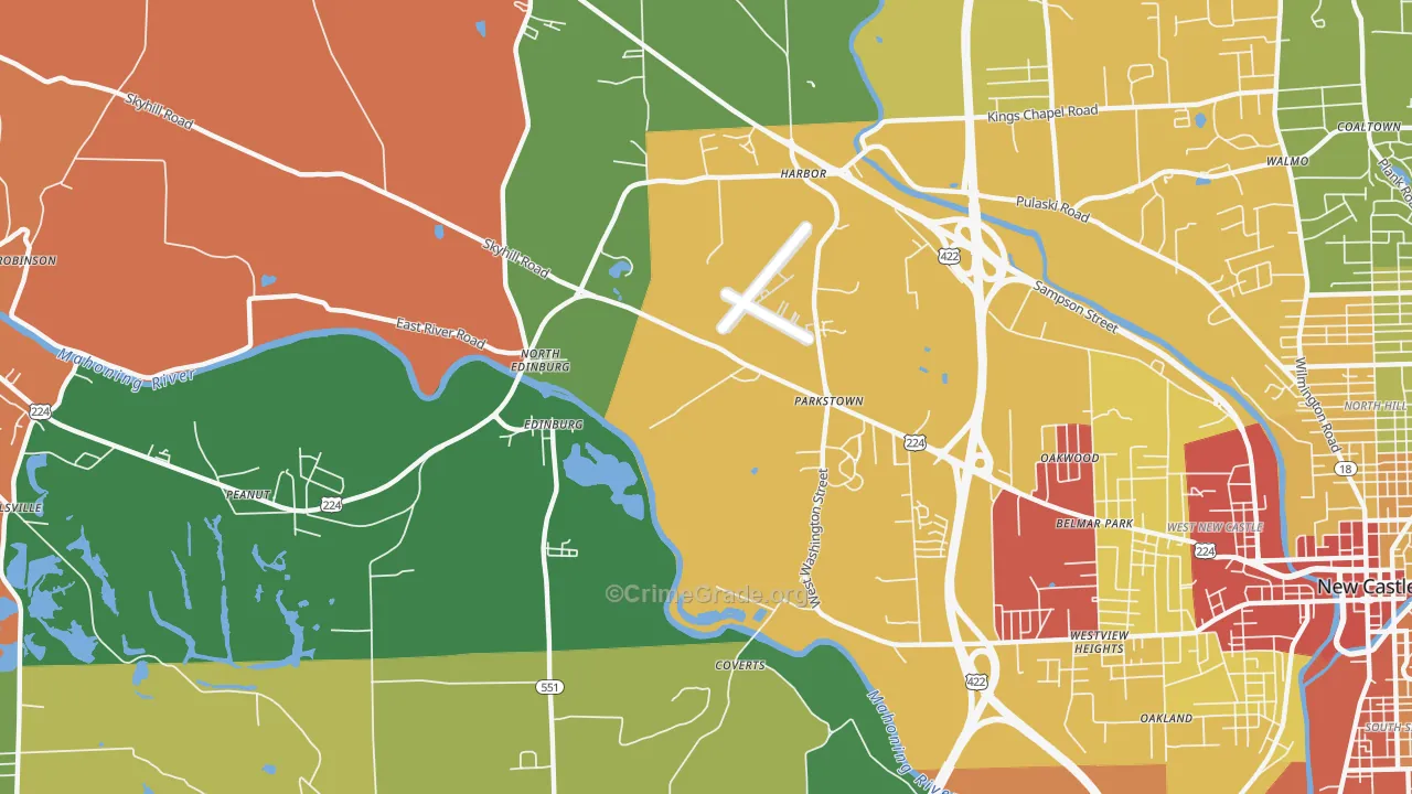 North Edinburg, PA Map of Assault Rates