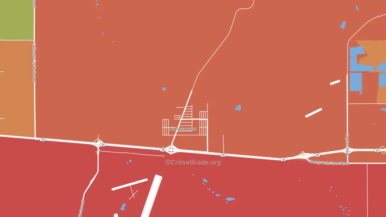 North Edwards, CA Map of Assault Rates