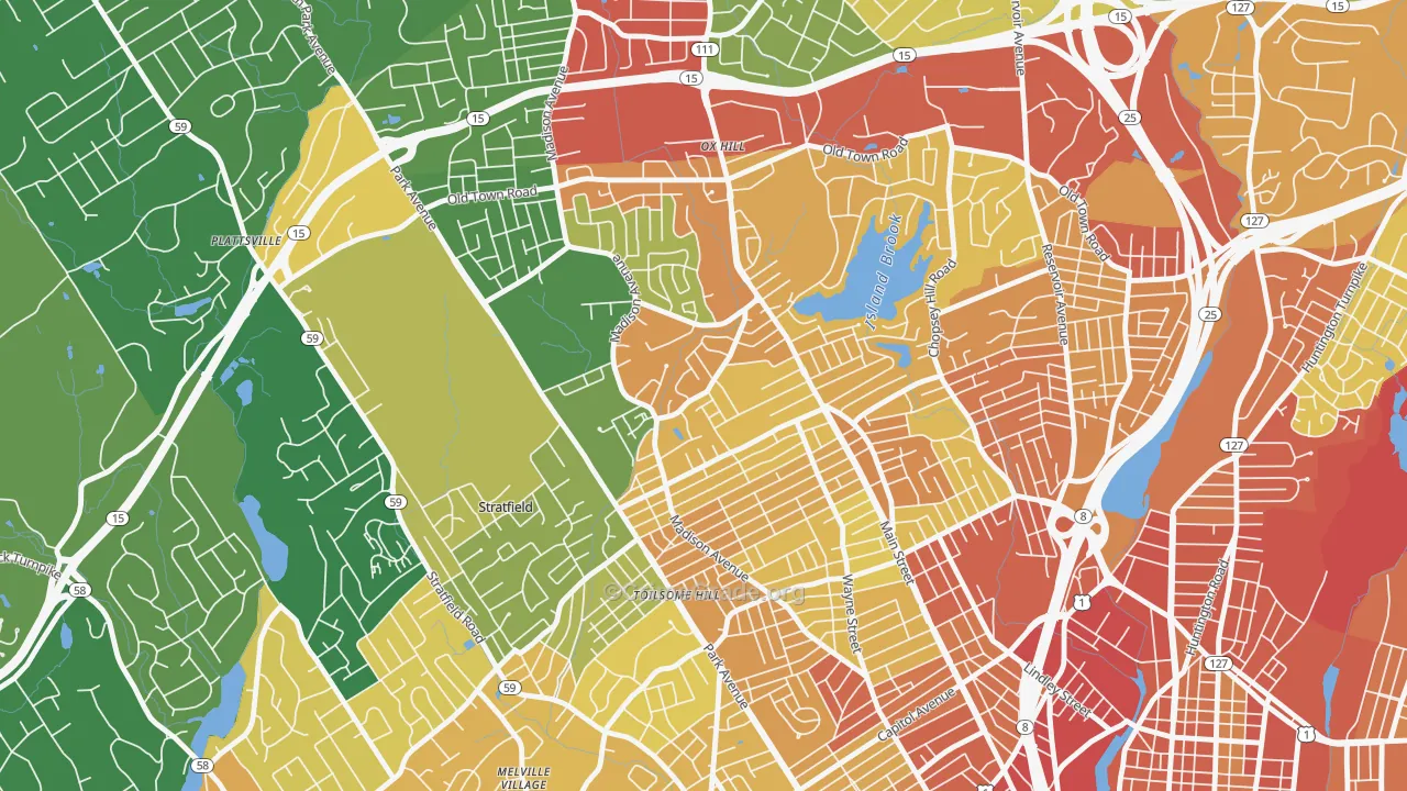 North End, Bridgeport, CT Map of Assault Rates