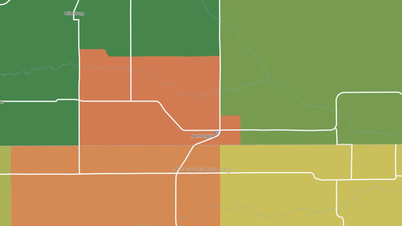 North English, IA Map of Assault Rates