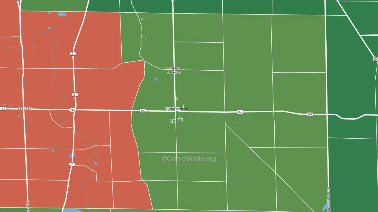 North Fairfield, OH Map of Assault Rates