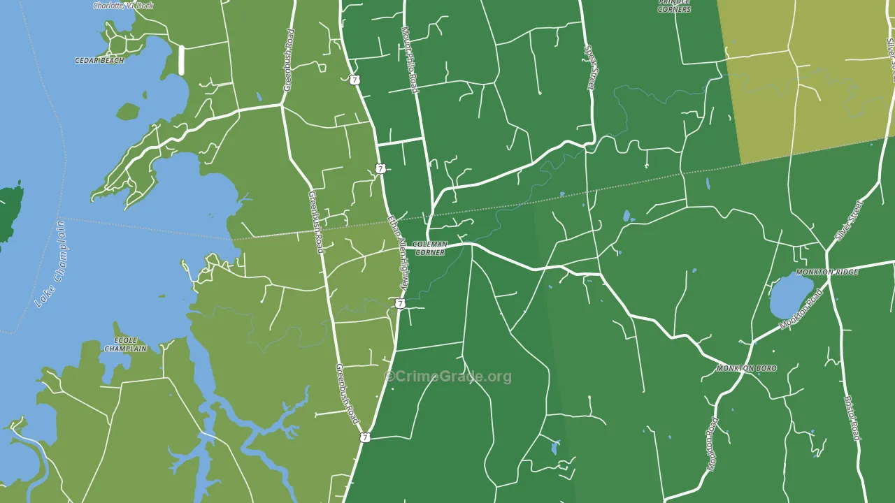 North Ferrisburgh, VT Map of Assault Rates