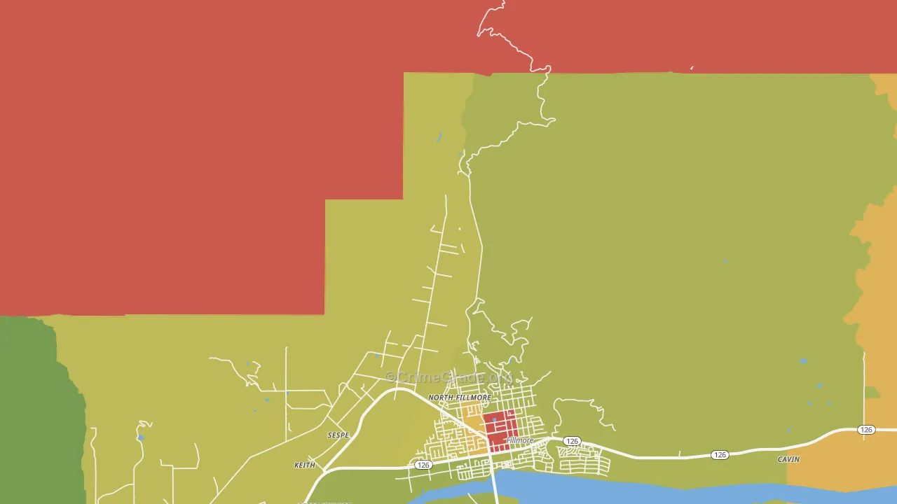 North Fillmore, CA Map of Assault Rates