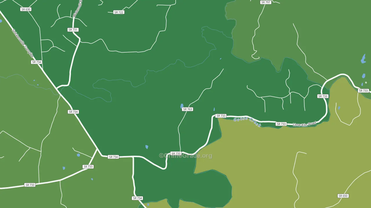 North Fork, VA Map of Assault Rates