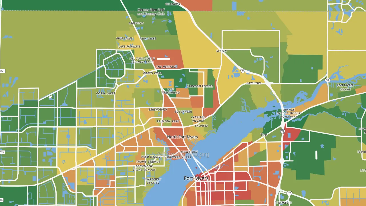 North Fort Myers, FL Map of Assault Rates