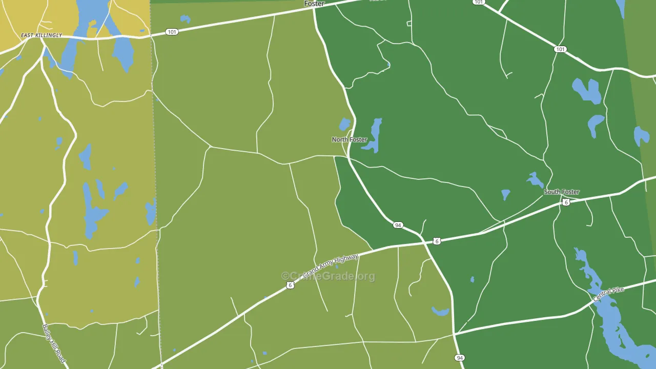 North Foster, RI Map of Assault Rates