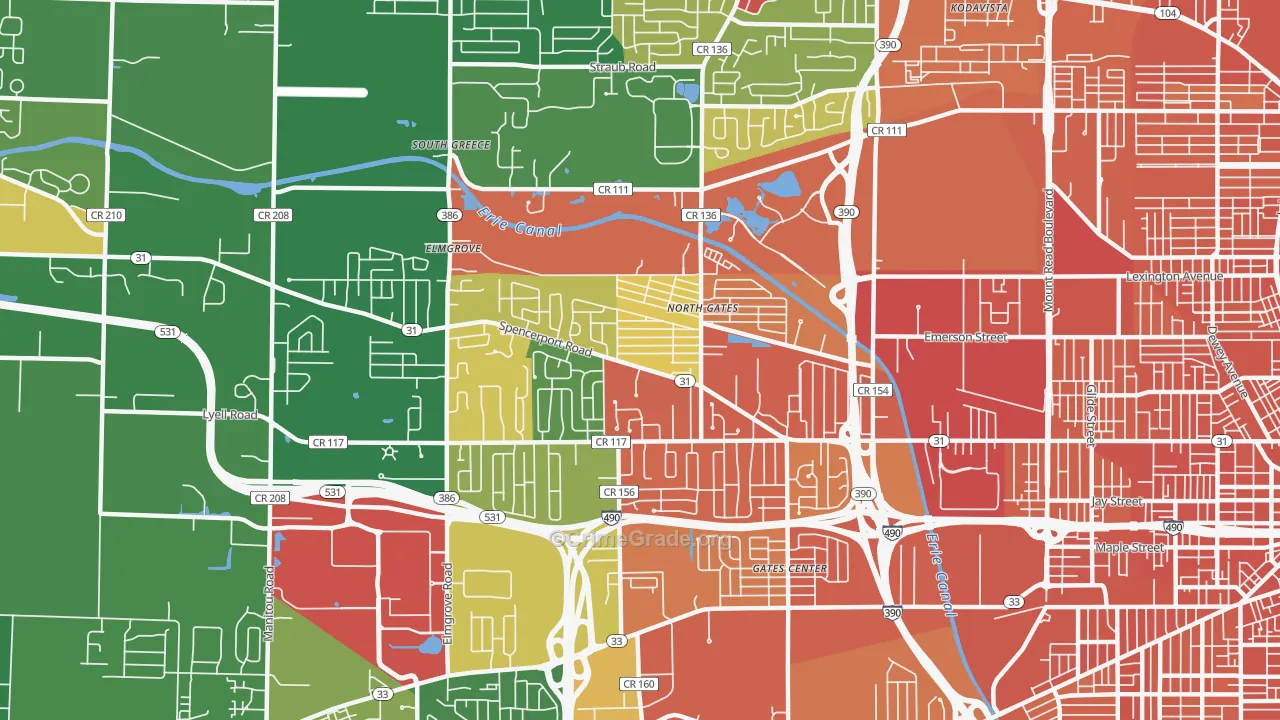 North Gates, NY Map of Assault Rates