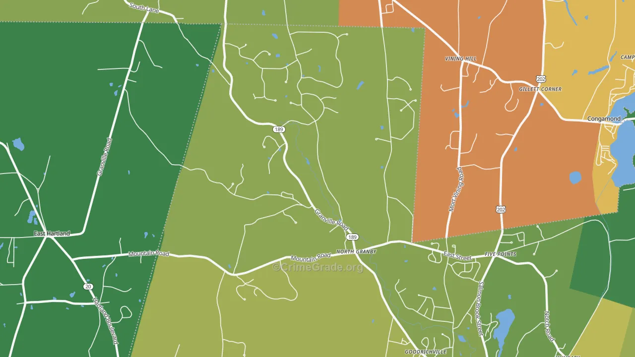 North Granby, CT Map of Assault Rates