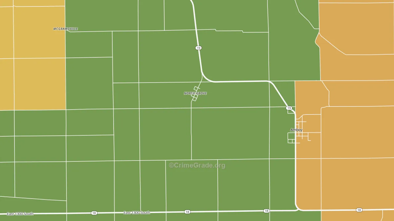 North Grove, IN Map of Assault Rates