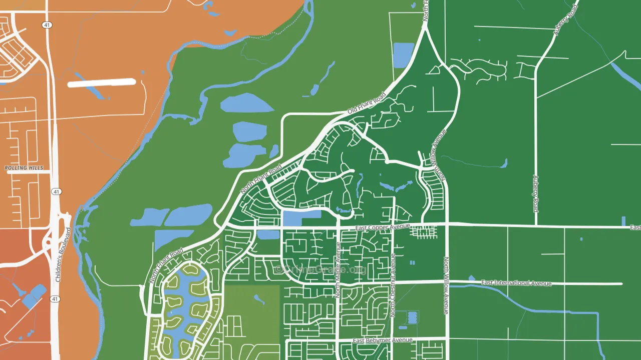 North Growth Area, Fresno, CA Map of Assault Rates