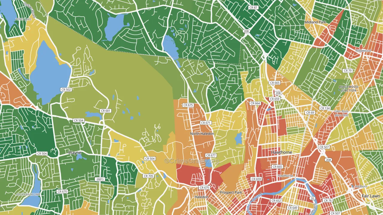 North Haledon, NJ Map of Assault Rates