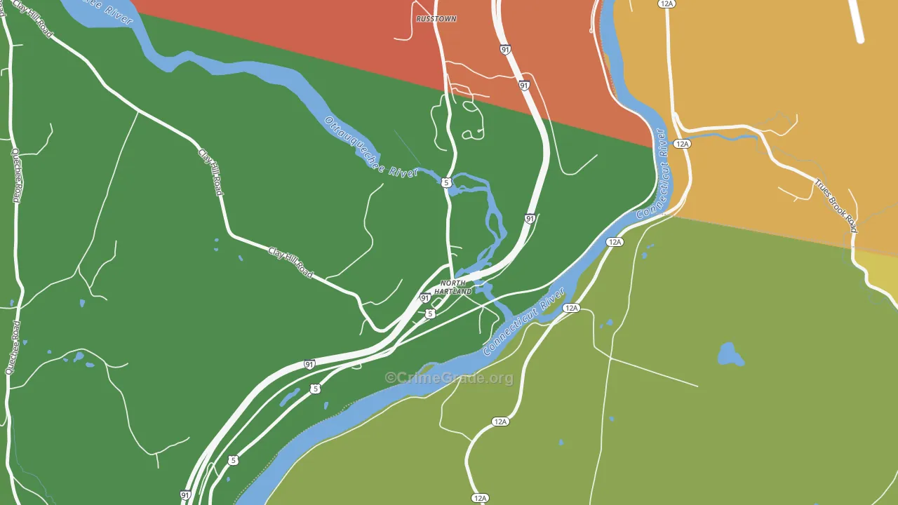 North Hartland, VT Map of Assault Rates