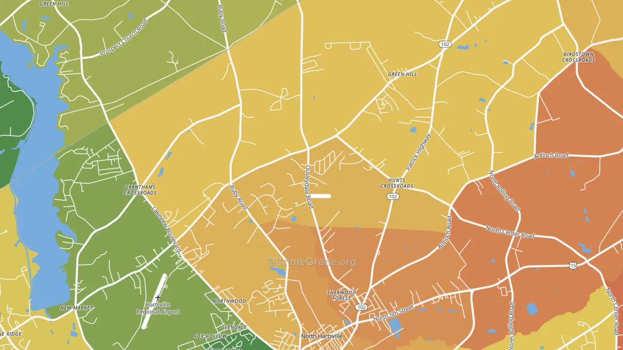 North Hartsville, SC Map of Assault Rates