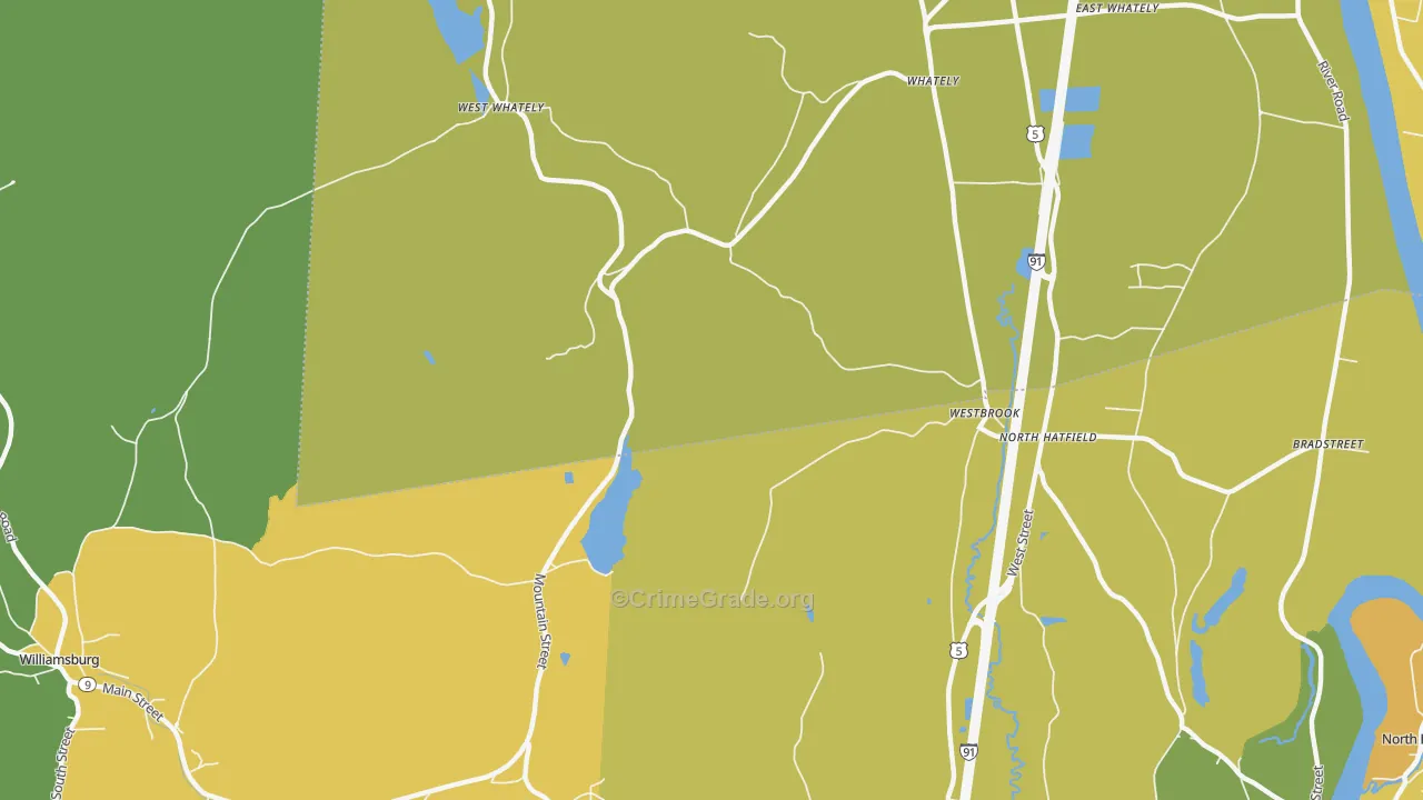 North Hatfield, MA Map of Assault Rates
