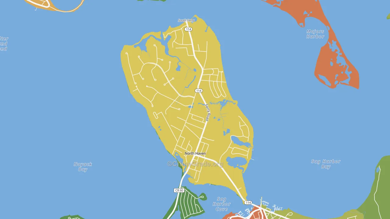 North Haven, NY Map of Assault Rates