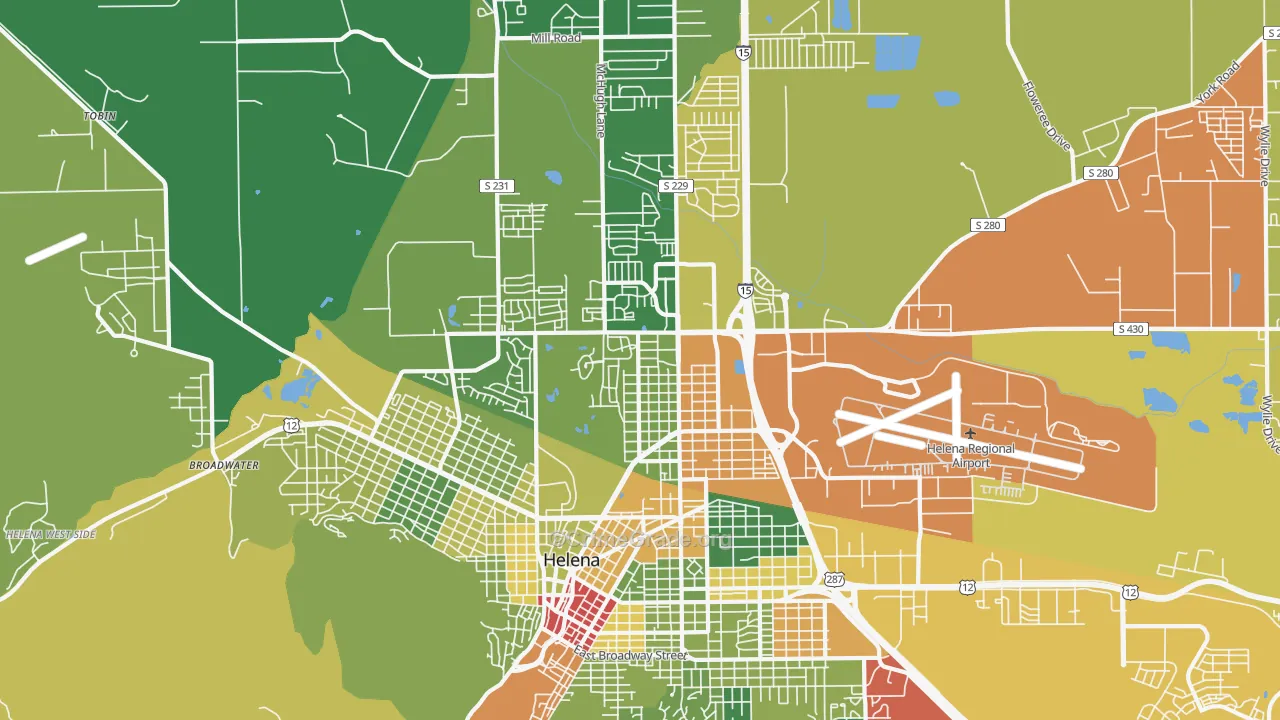 North, Helena, MT Map of Assault Rates