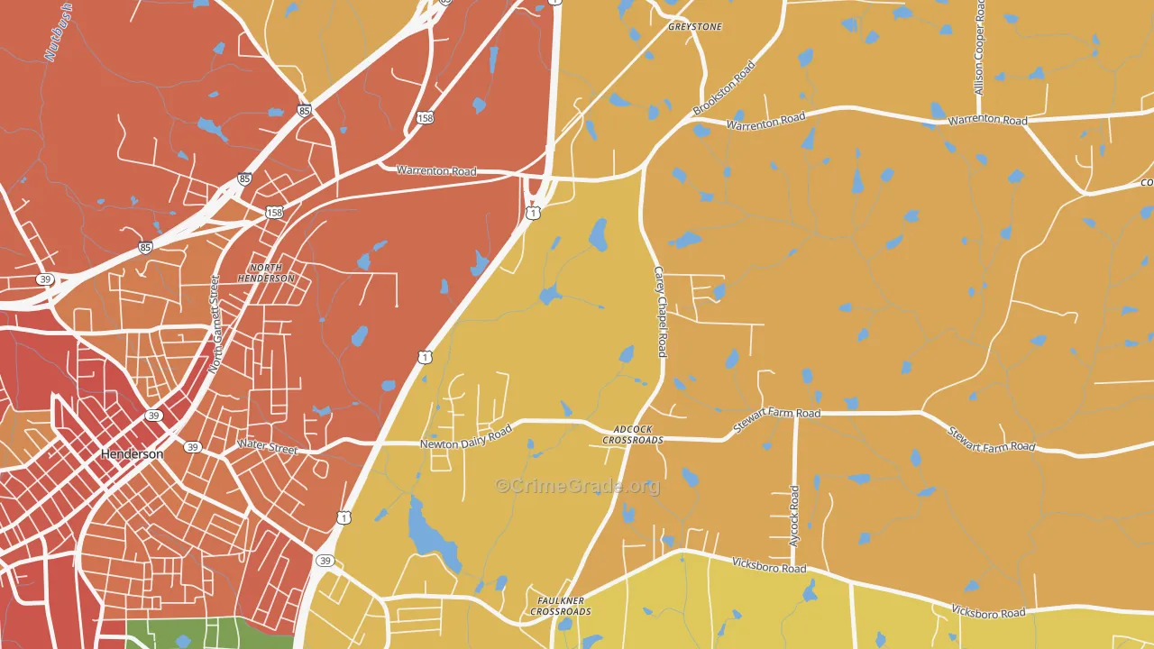 North Henderson, NC Map of Assault Rates