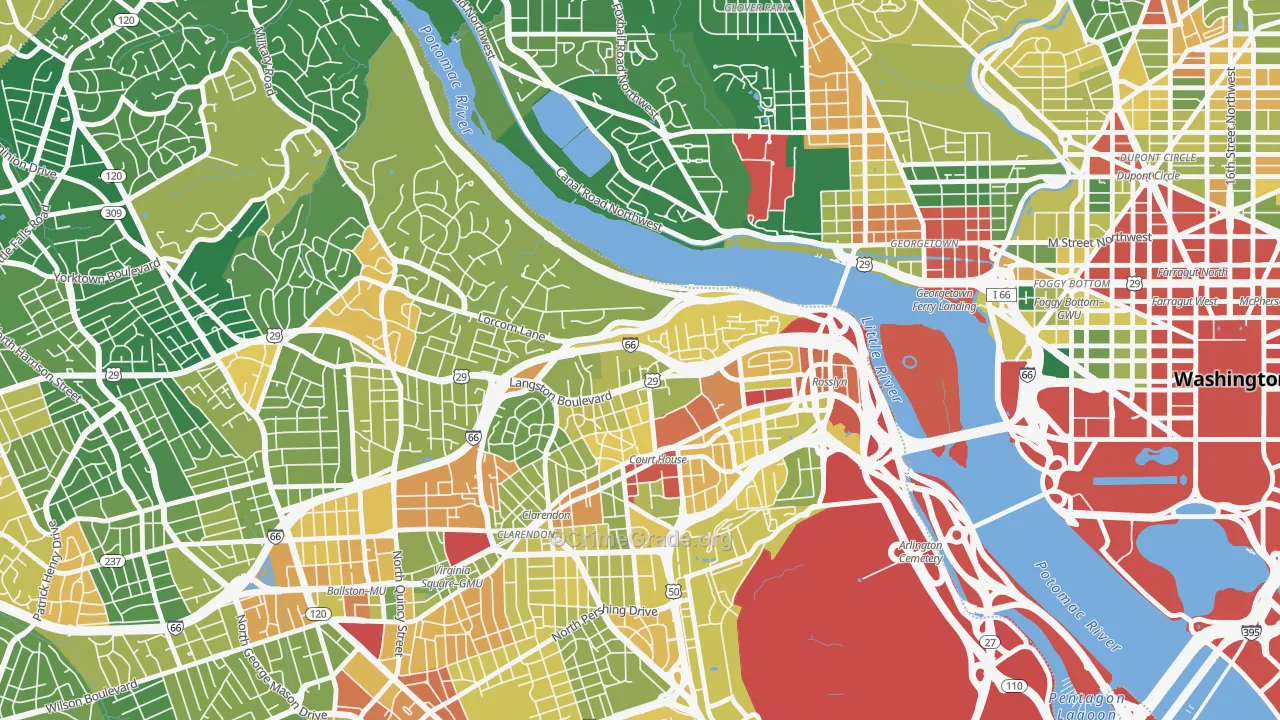 North Highland, Arlington, VA Map of Assault Rates