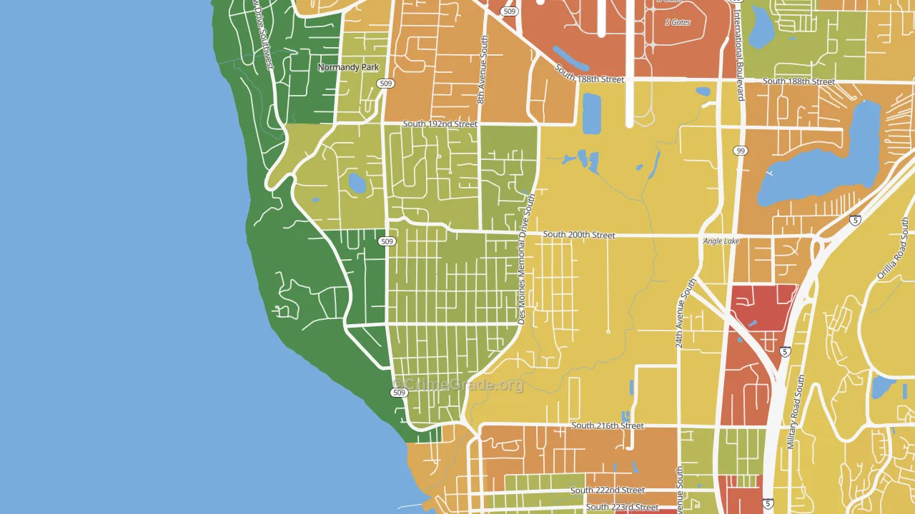 North Hill, Des Moines, WA Map of Assault Rates