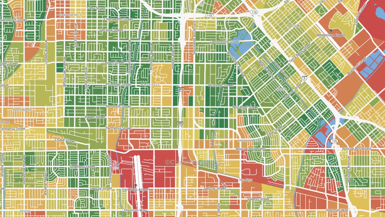 North Hills, CA Map of Assault Rates