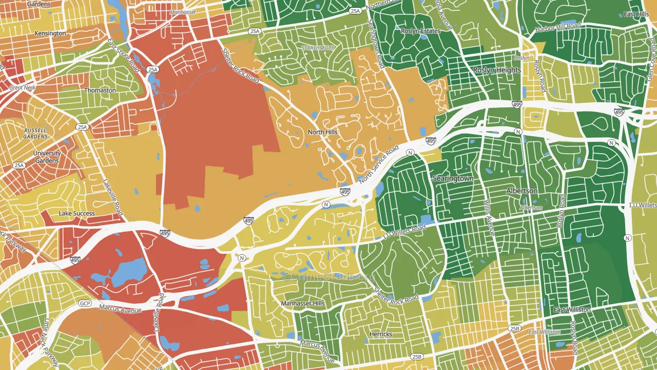 North Hills, NY Map of Assault Rates