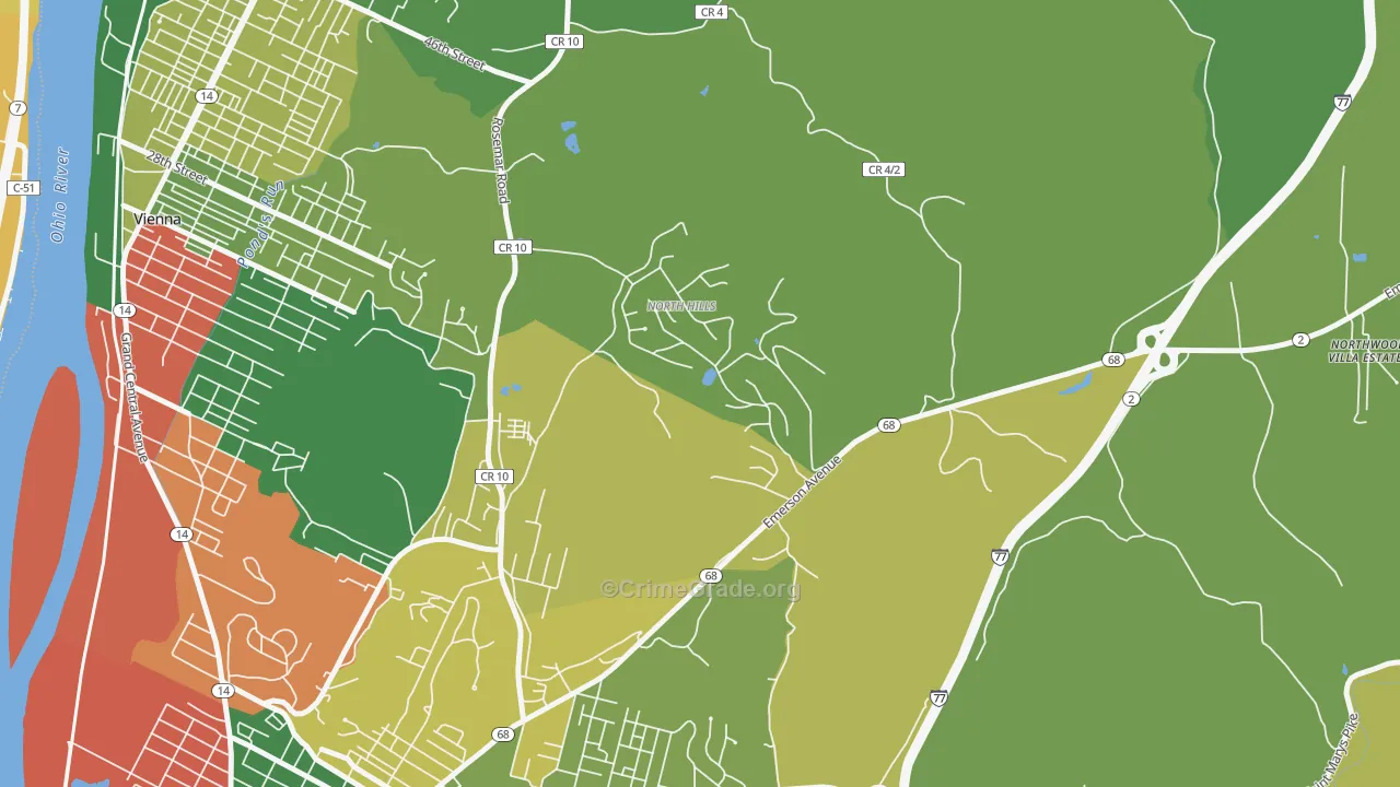 North Hills, WV Map of Assault Rates