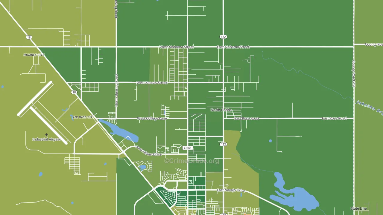 North Hobbs, NM Map of Assault Rates