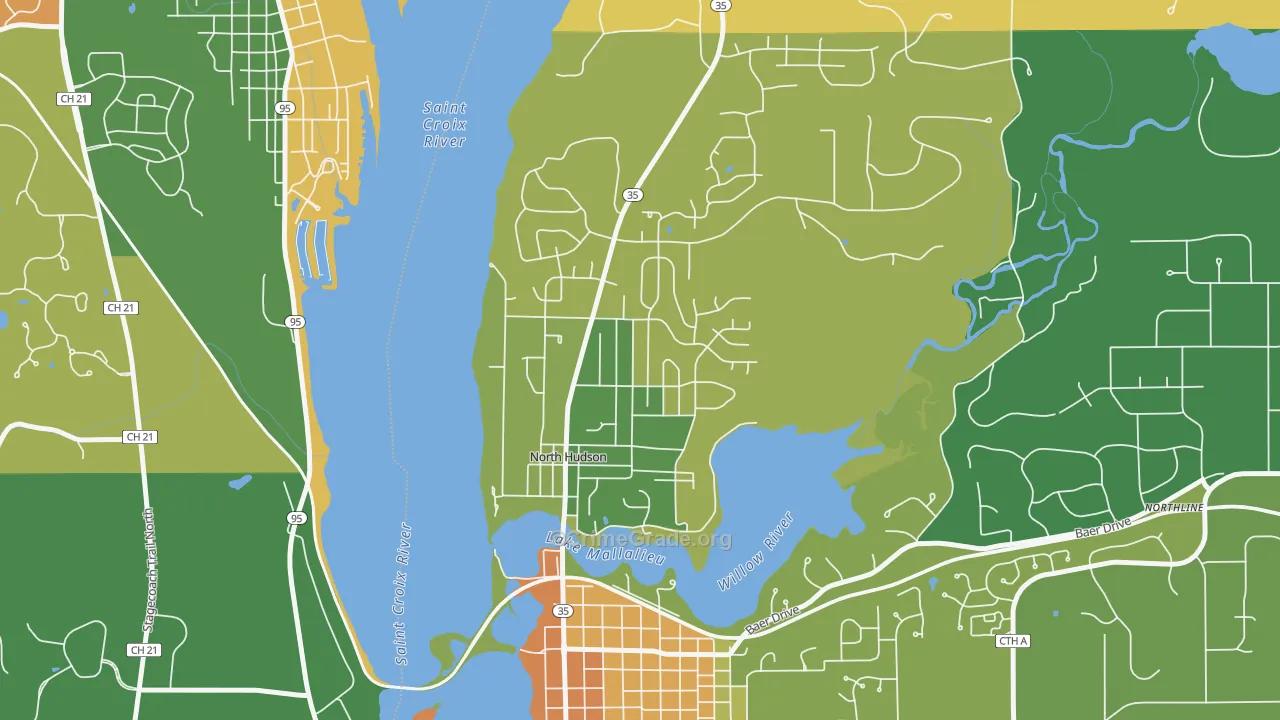 North Hudson, WI Map of Assault Rates