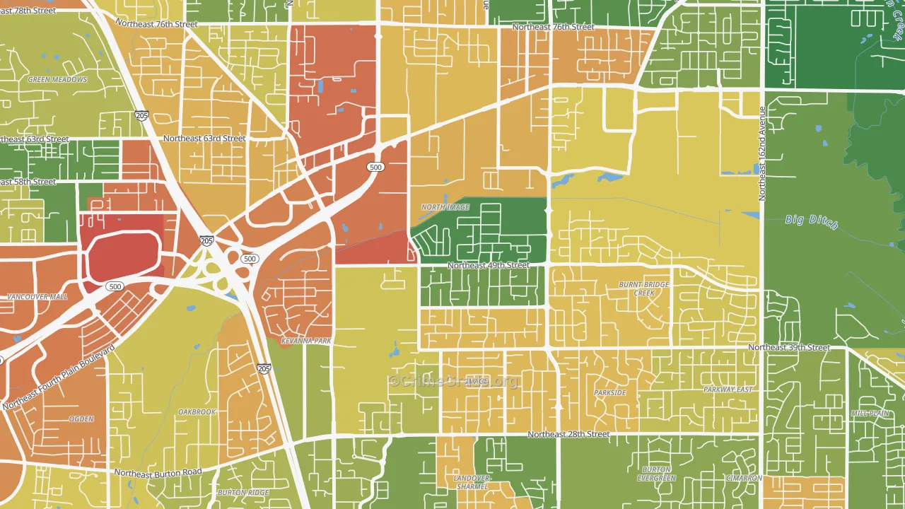 North Image, Vancouver, WA Map of Assault Rates