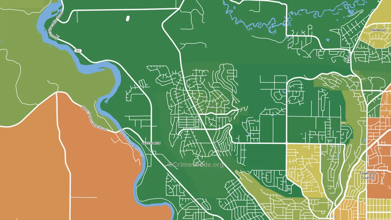 North Indian Trail, Spokane, WA Map of Assault Rates