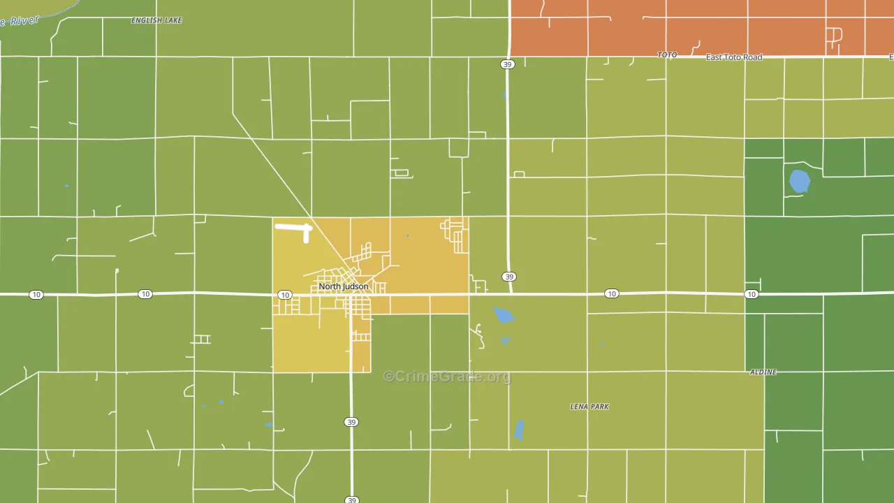 North Judson, IN Map of Assault Rates