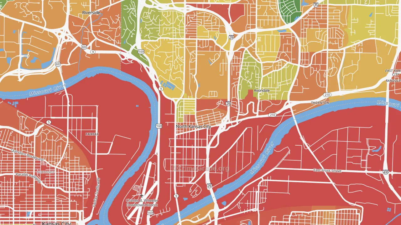 North Kansas City, MO Map of Assault Rates