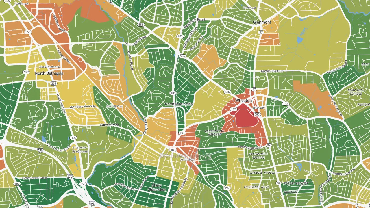 North Kensington, Kensington, MD Map of Assault Rates