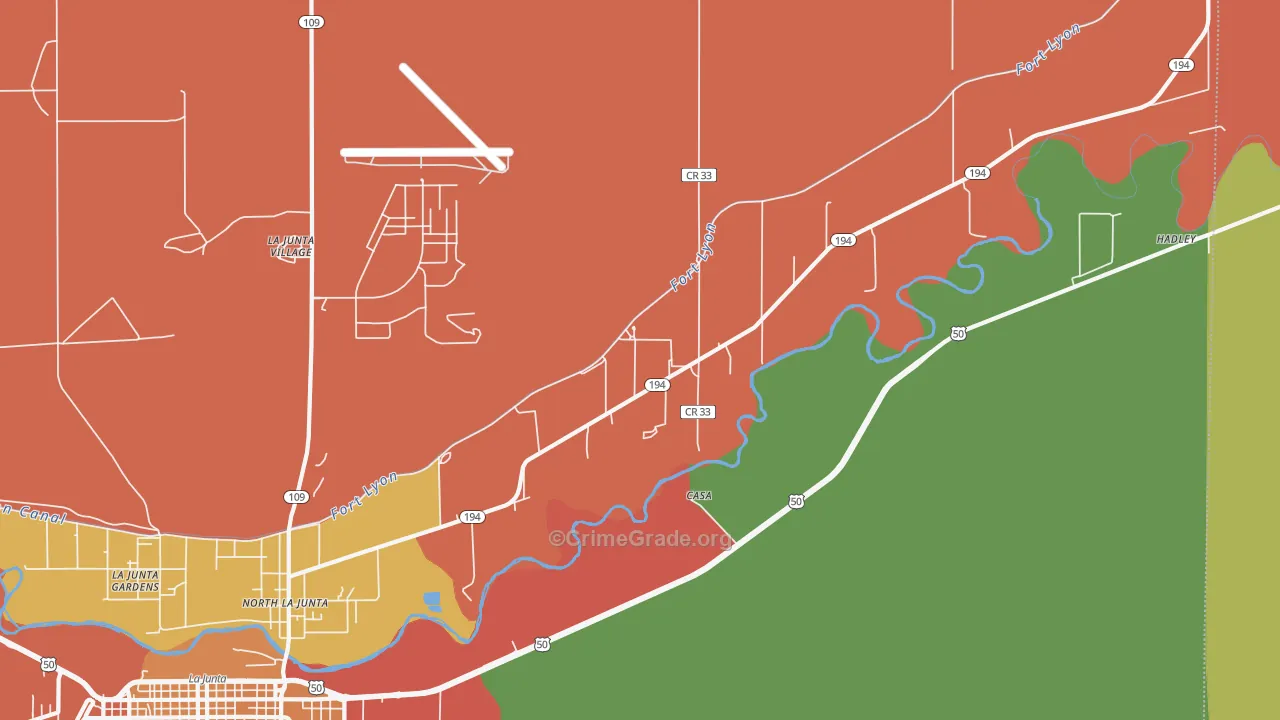 North La Junta, CO Map of Assault Rates