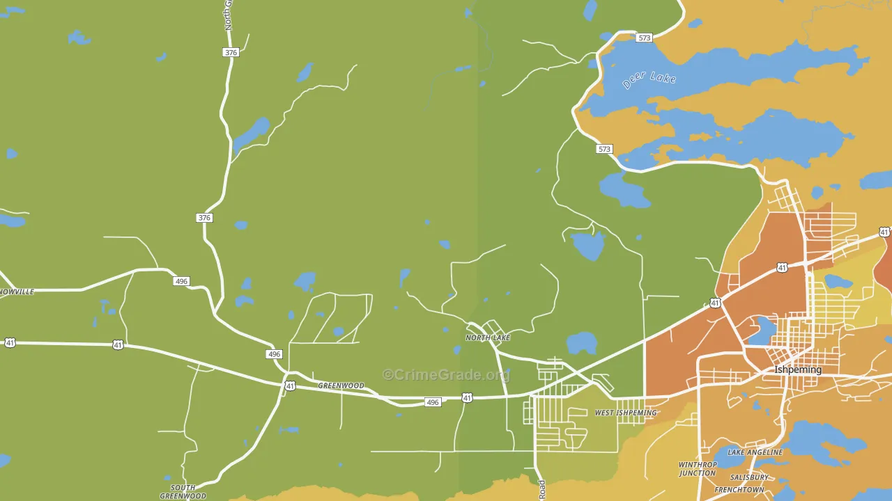 North Lake, MI Map of Assault Rates