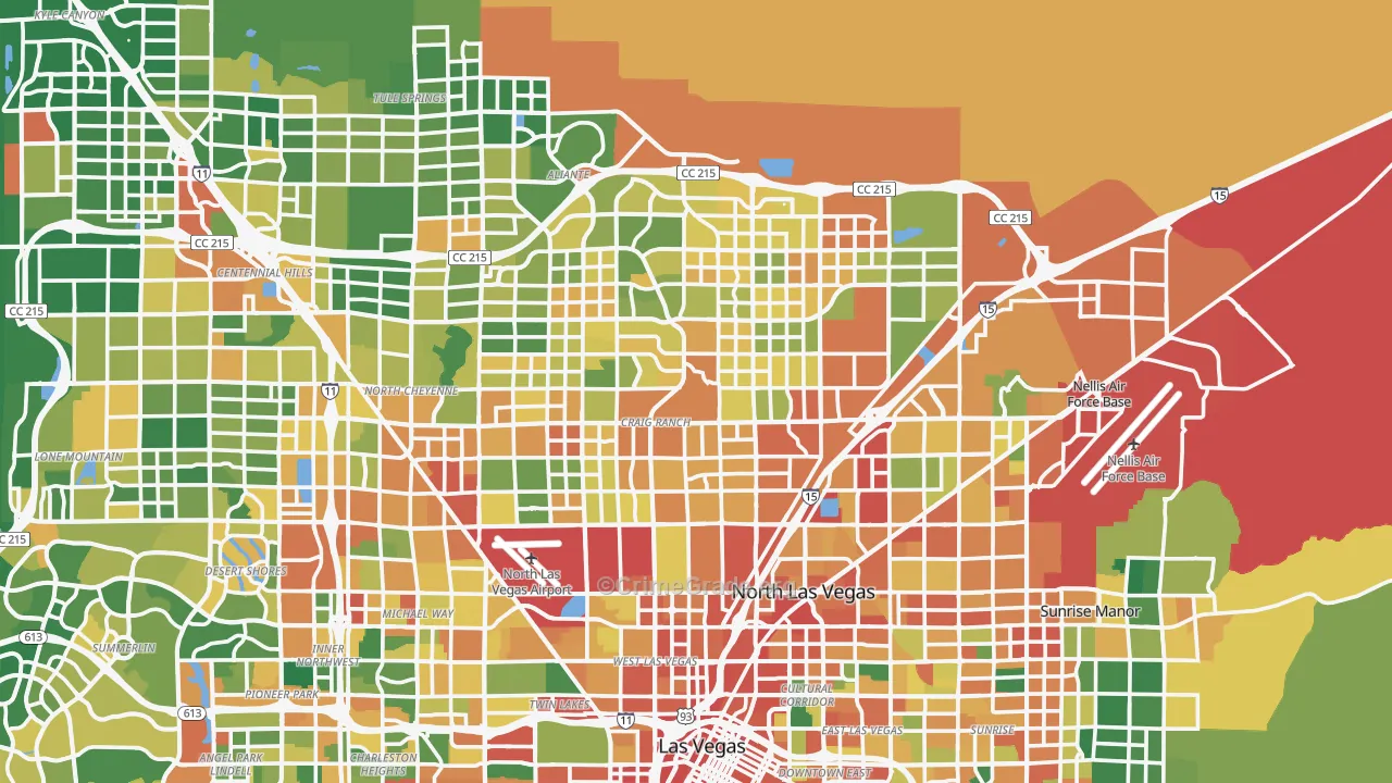 North Las Vegas, NV Map of Assault Rates