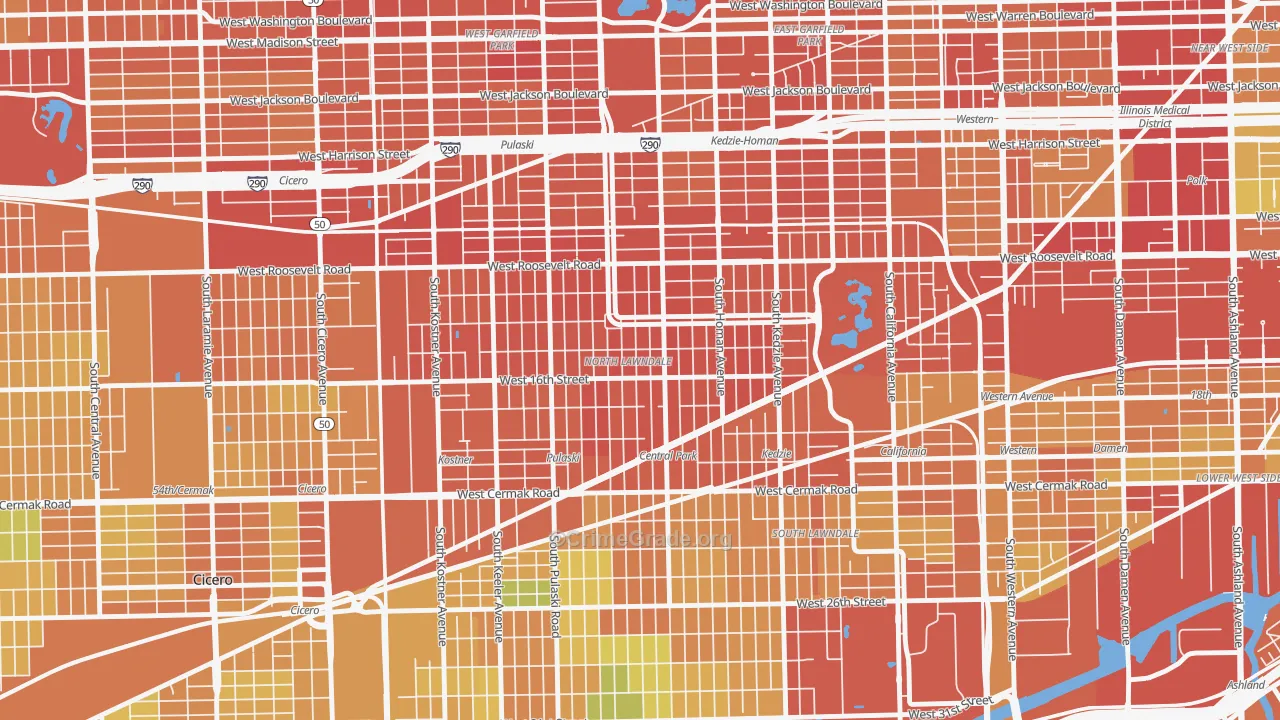 North Lawndale, Chicago, IL Map of Assault Rates