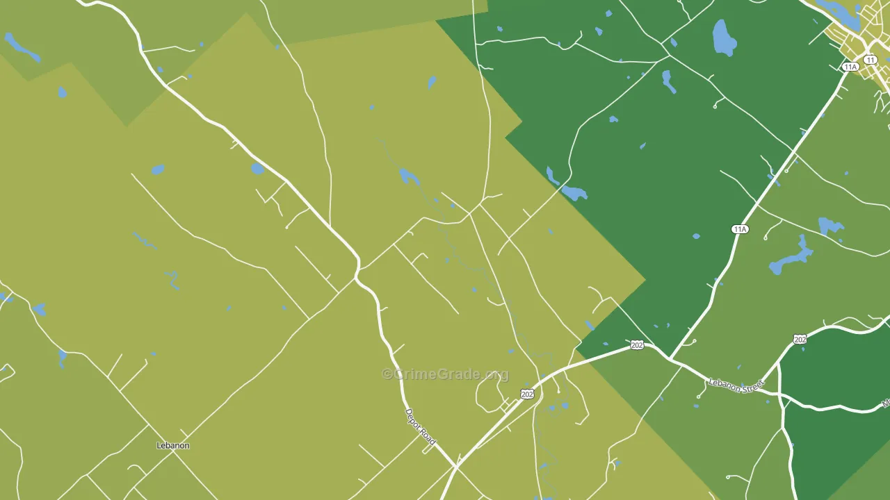 North Lebanon, ME Map of Assault Rates