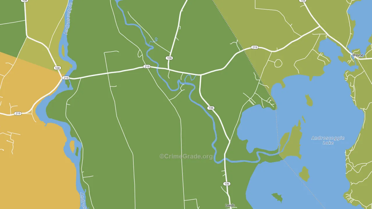 North Leeds, ME Map of Assault Rates